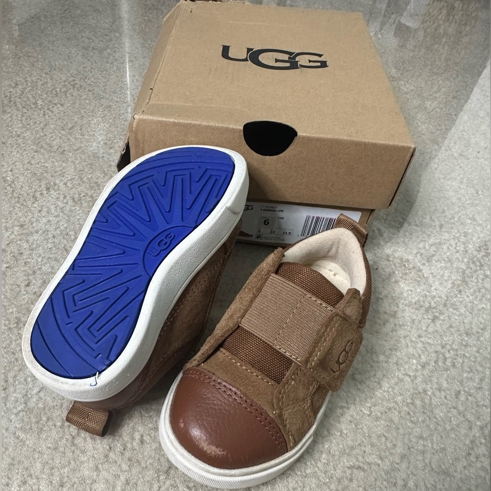 UGG KIDS RENNON LOW CHESTNUT BROWN SNEAKERS INFANT TODDLER SZ 6